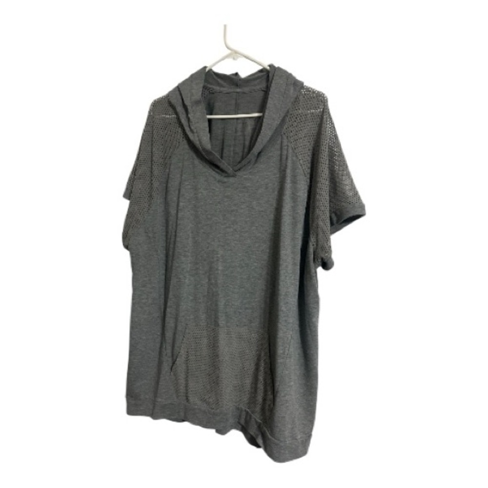Women’s Livi Active Short-Sleeve Hoodie – Gray – Size 26/28
